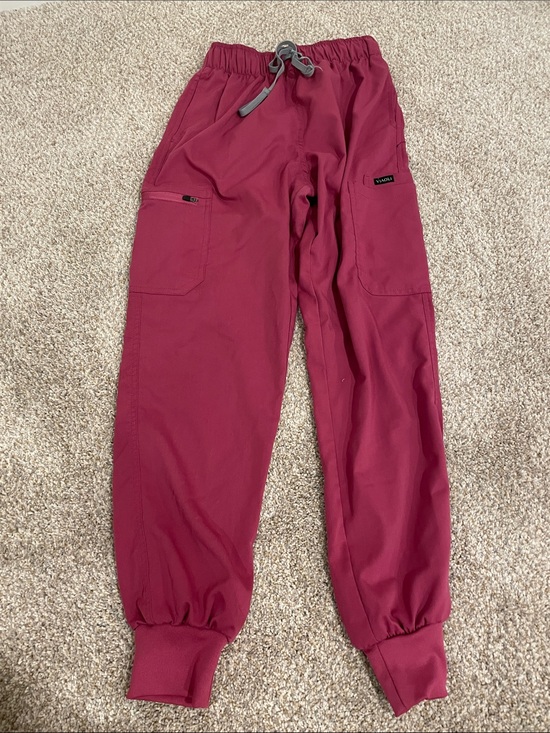 Pants - Viaoli Maroon Jogger Scrub Pants with Drawstring